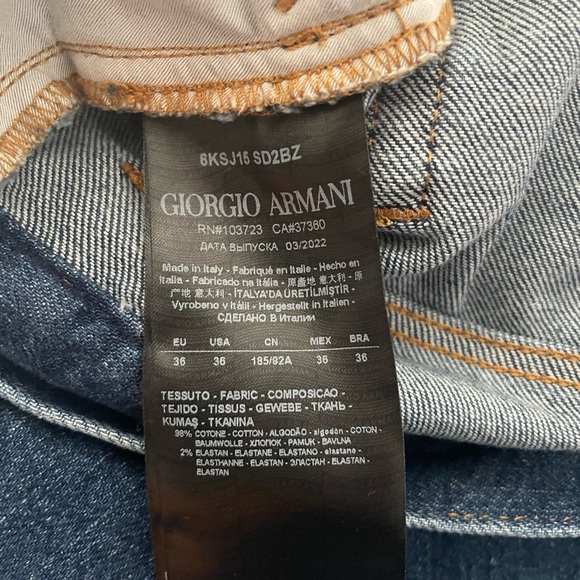 **SOLD** Giorgio Armani Five Pocket Sli Fit Jeans Light Blue - Picture 14 of 15
